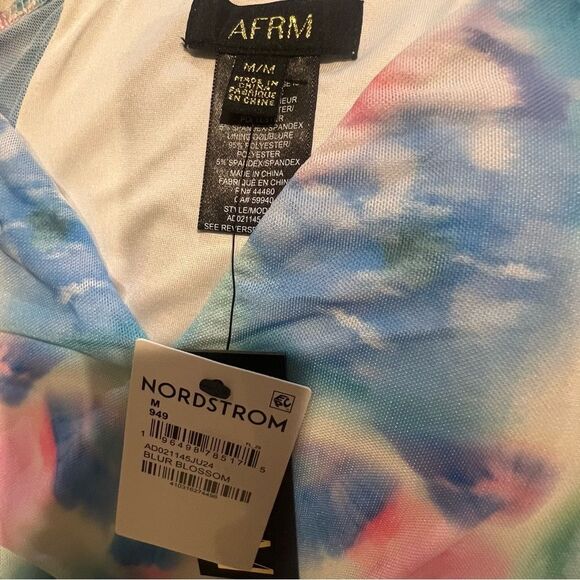 NWT AFRM Alyson Mesh Panel Maxi Dress size medium tie dye print - Picture 6 of 12